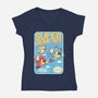 Super Genesis Bros-Womens-V-Neck-Tee-naomori