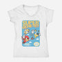 Super Genesis Bros-Womens-V-Neck-Tee-naomori