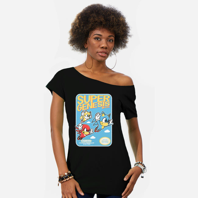 Super Genesis Bros-Womens-Off Shoulder-Tee-naomori