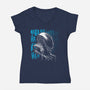 No One Can Hear You Laugh-Womens-V-Neck-Tee-kharmazero