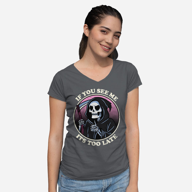 Too Late-Womens-V-Neck-Tee-fanfreak1