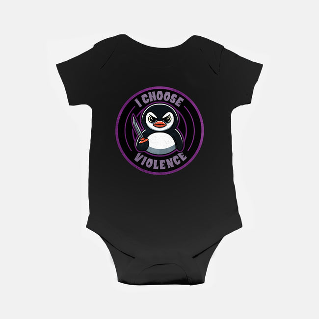 Violent Penguin-Baby-Basic-Onesie-fanfreak1