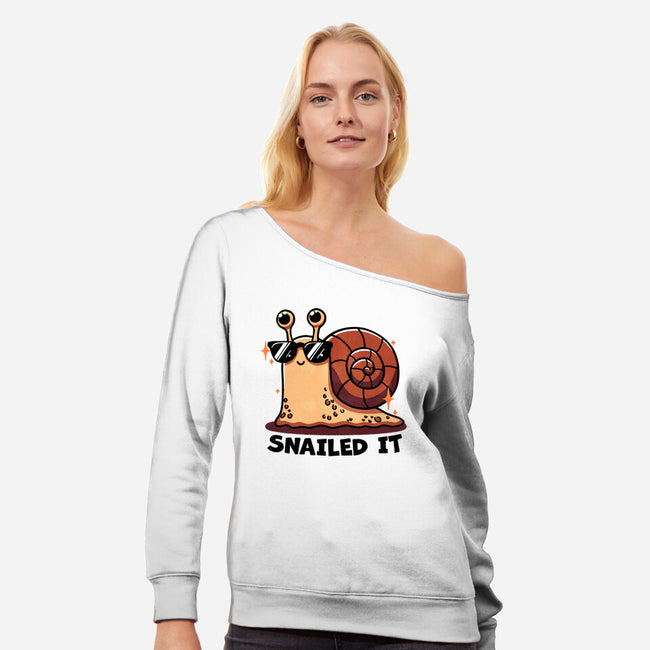 Snailed It-Womens-Off Shoulder-Sweatshirt-fanfreak1