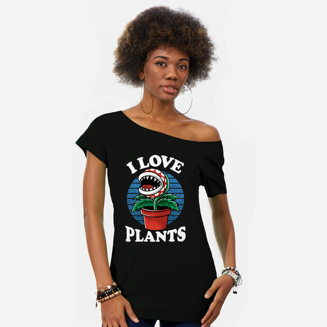 I Love Plants-Womens-Off Shoulder-Tee-fanfreak1