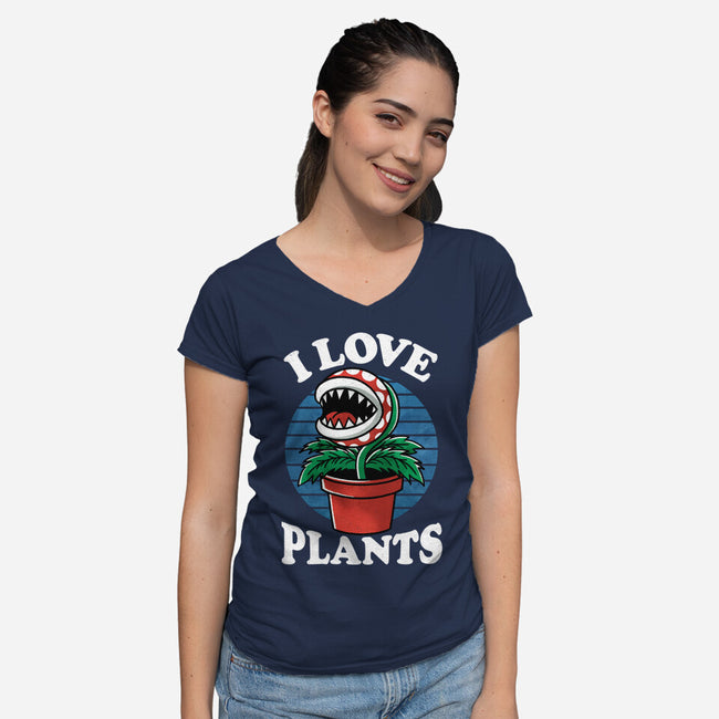 I Love Plants-Womens-V-Neck-Tee-fanfreak1