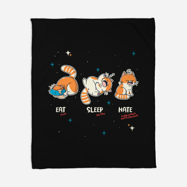 Eat Sleep Hate-None-Fleece-Blanket-Freecheese