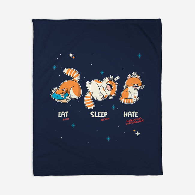 Eat Sleep Hate-None-Fleece-Blanket-Freecheese