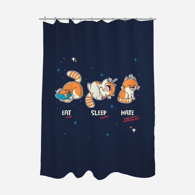 Eat Sleep Hate-None-Polyester-Shower Curtain-Freecheese