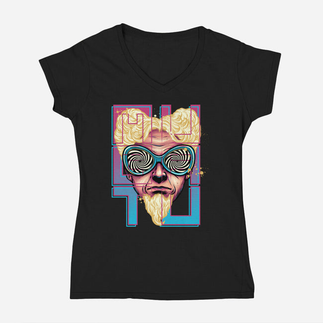 Fashion Icon-Womens-V-Neck-Tee-glitchygorilla