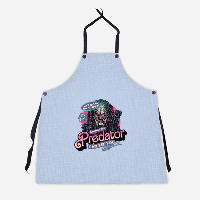 Predator Can See You-Unisex-Kitchen-Apron-glitchygorilla