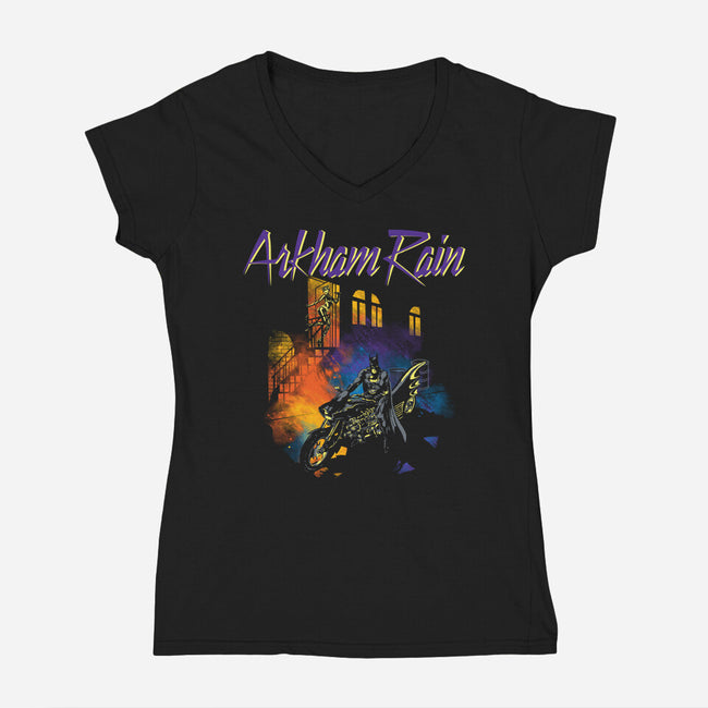 Arkham Rain-Womens-V-Neck-Tee-dalethesk8er