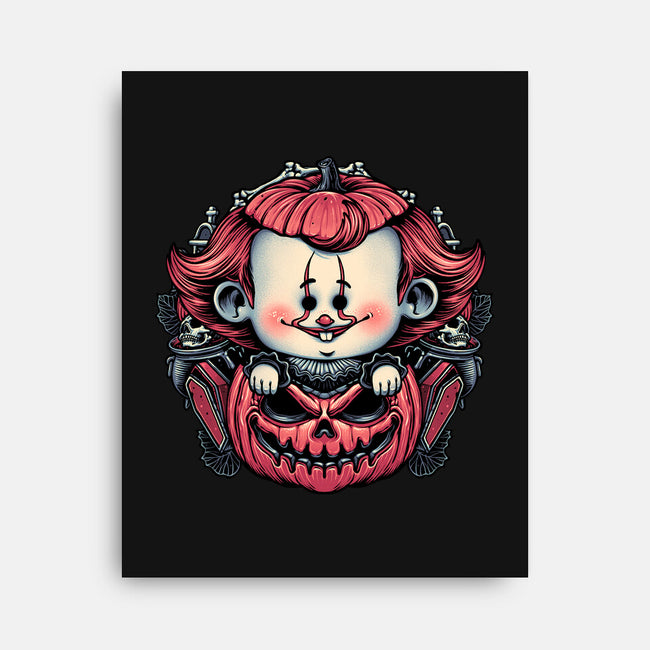 Cute Little Clown-None-Stretched-Canvas-glitchygorilla