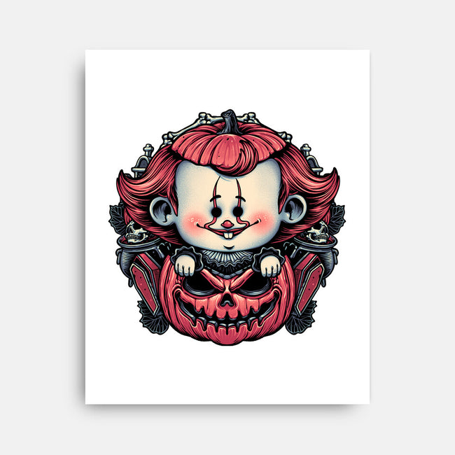 Cute Little Clown-None-Stretched-Canvas-glitchygorilla