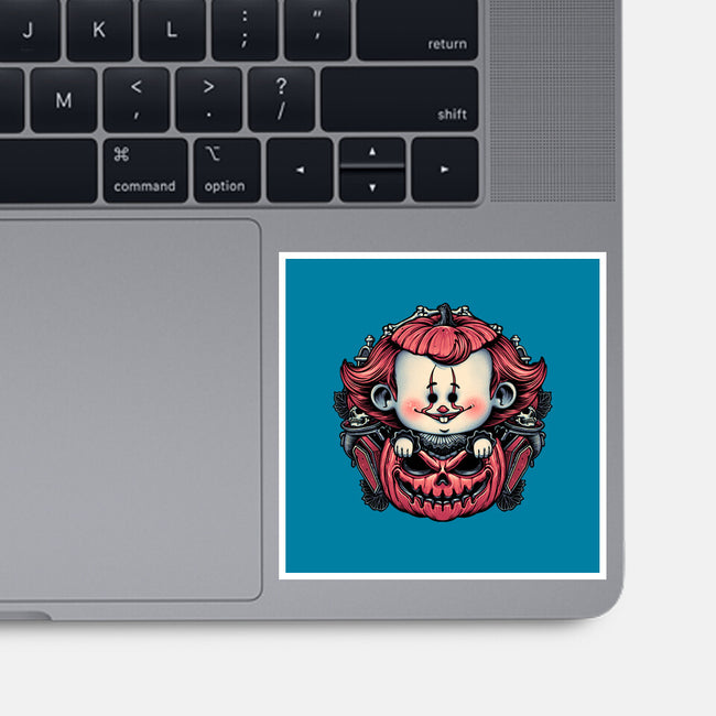 Cute Little Clown-None-Glossy-Sticker-glitchygorilla