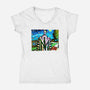 Bob Van Gogh-Womens-V-Neck-Tee-Millersshoryotombo