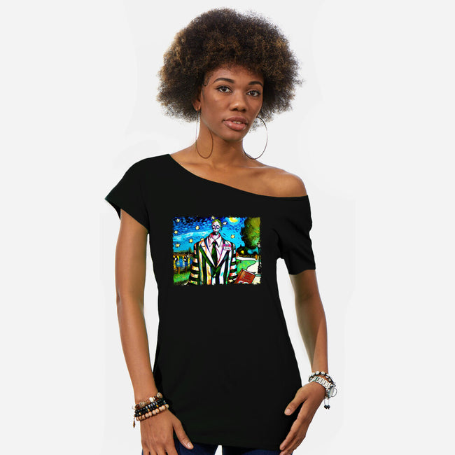 Bob Van Gogh-Womens-Off Shoulder-Tee-Millersshoryotombo