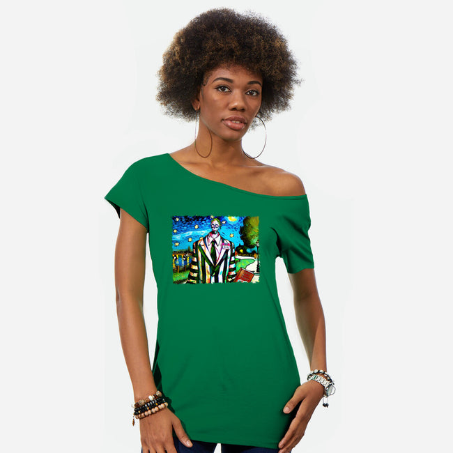 Bob Van Gogh-Womens-Off Shoulder-Tee-Millersshoryotombo