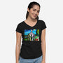 Bob Van Gogh-Womens-V-Neck-Tee-Millersshoryotombo