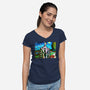 Bob Van Gogh-Womens-V-Neck-Tee-Millersshoryotombo