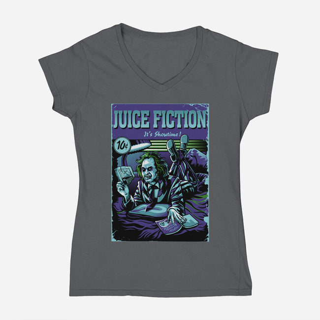 Juice Fiction-Womens-V-Neck-Tee-daobiwan