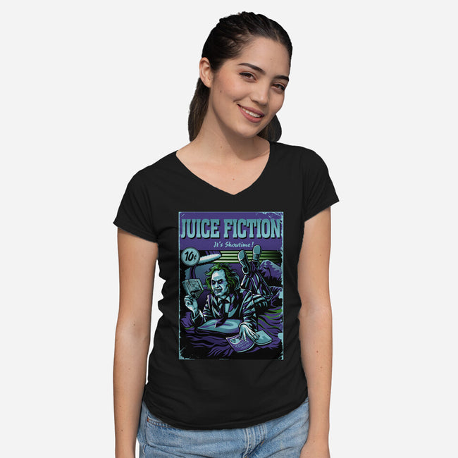 Juice Fiction-Womens-V-Neck-Tee-daobiwan