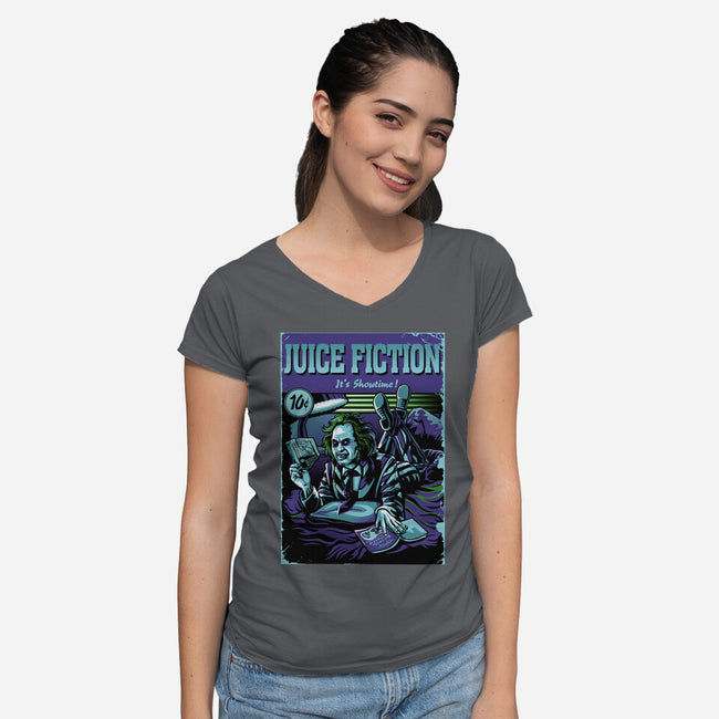 Juice Fiction-Womens-V-Neck-Tee-daobiwan