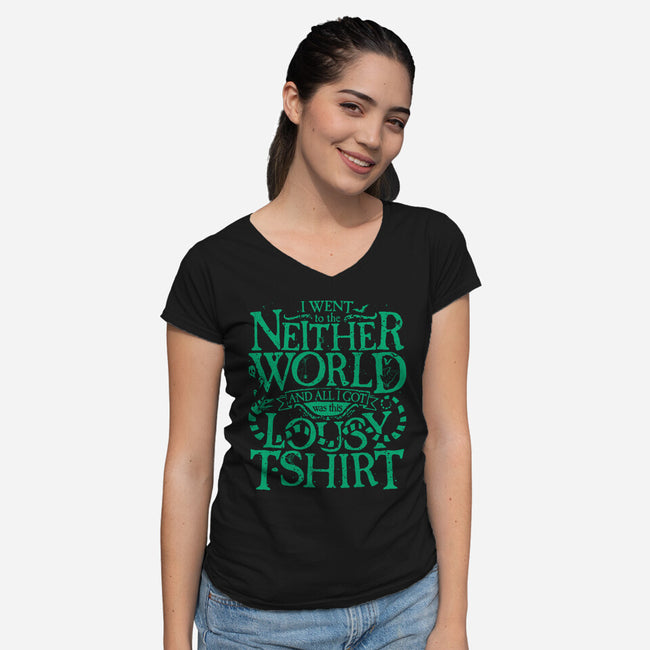 Went To The Neitherworld-Womens-V-Neck-Tee-teesgeex