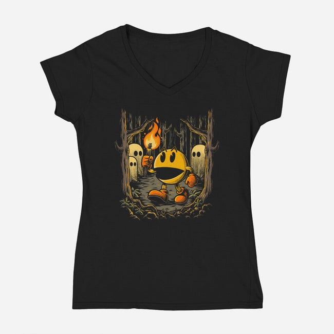 Game Forest Ghosts-Womens-V-Neck-Tee-Studio Mootant