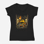 Game Forest Ghosts-Womens-V-Neck-Tee-Studio Mootant