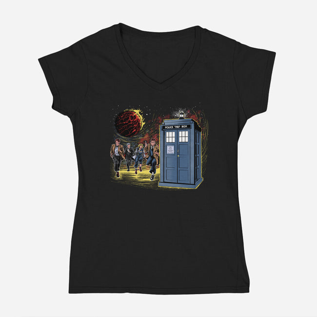 Doctor Cover-Womens-V-Neck-Tee-zascanauta