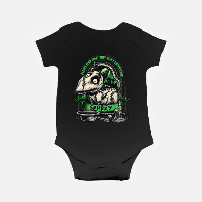 Halloween Dog-Baby-Basic-Onesie-glitchygorilla