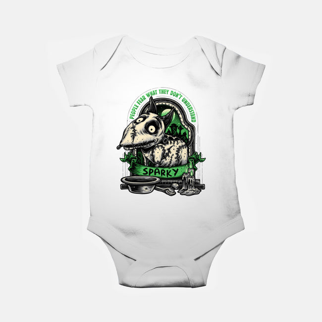 Halloween Dog-Baby-Basic-Onesie-glitchygorilla