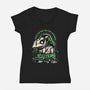 Halloween Dog-Womens-V-Neck-Tee-glitchygorilla