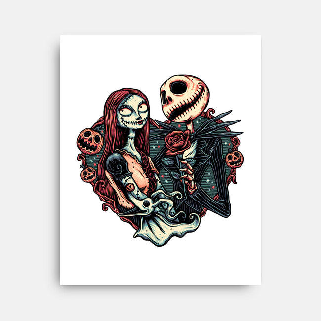 Skeleton Love-None-Stretched-Canvas-glitchygorilla