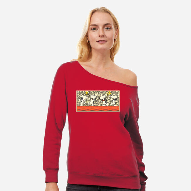 Doodle Friends-Womens-Off Shoulder-Sweatshirt-erion_designs