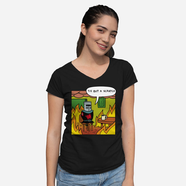 Black Knight Fine-Womens-V-Neck-Tee-jasesa