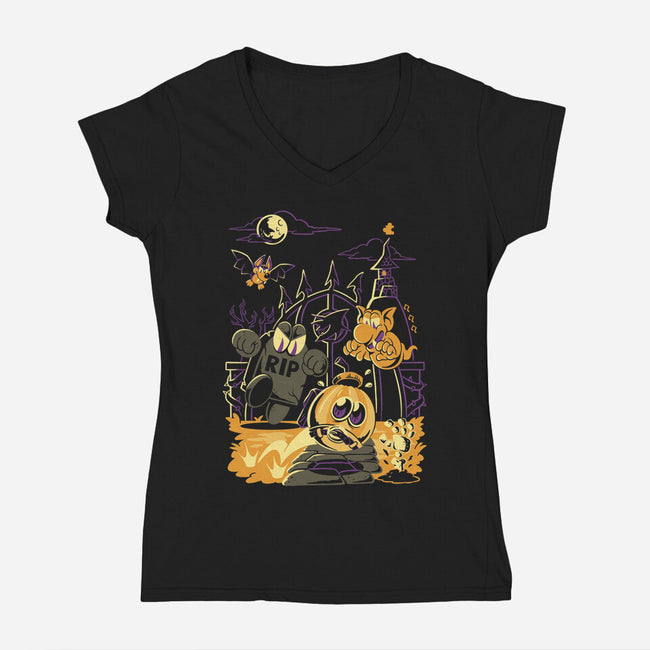 Jigging Into Madness-Womens-V-Neck-Tee-Henrique Torres