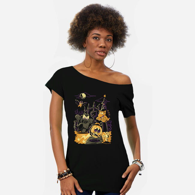 Jigging Into Madness-Womens-Off Shoulder-Tee-Henrique Torres