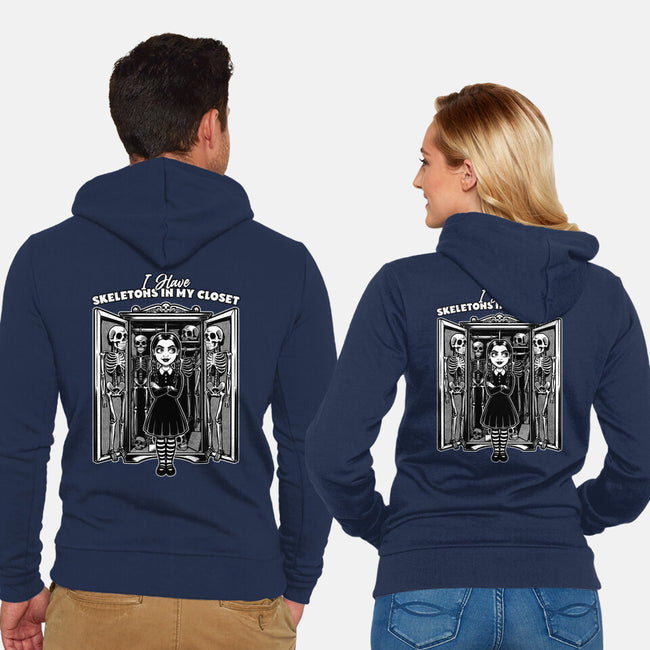 Skeleton Closet-Unisex-Zip-Up-Sweatshirt-Studio Mootant