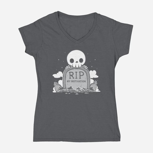 Rip My Motivation-Womens-V-Neck-Tee-Vallina84