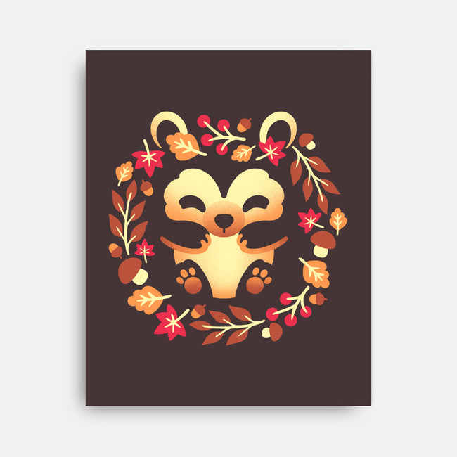 Cute Autumn Hedgehog-None-Stretched-Canvas-NemiMakeit