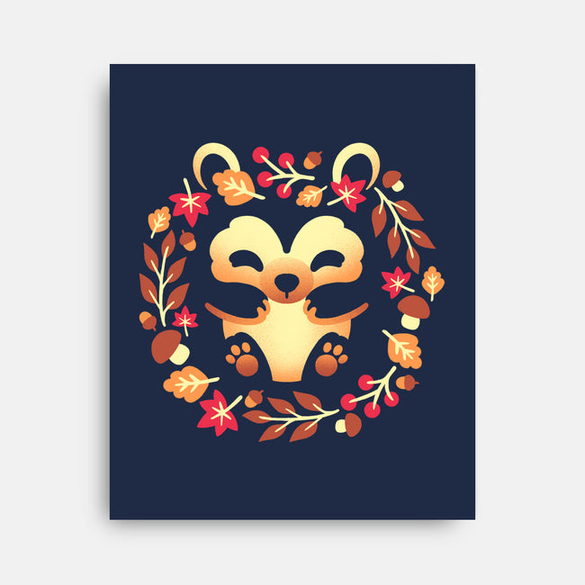 Cute Autumn Hedgehog-None-Stretched-Canvas-NemiMakeit