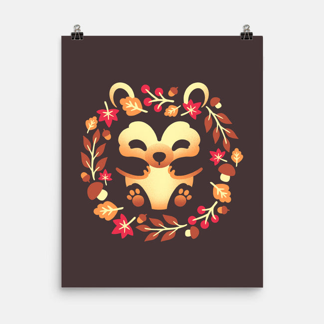 Cute Autumn Hedgehog-None-Matte-Poster-NemiMakeit