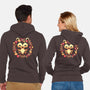 Cute Autumn Hedgehog-Unisex-Zip-Up-Sweatshirt-NemiMakeit