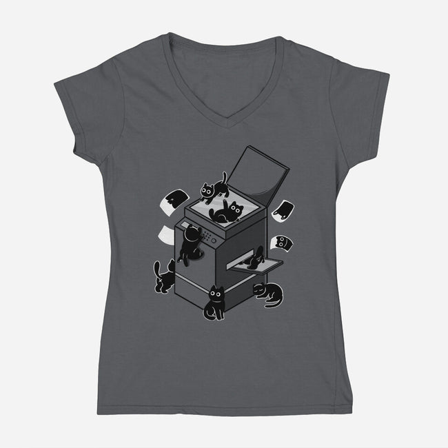 Copycat Machine-Womens-V-Neck-Tee-tobefonseca