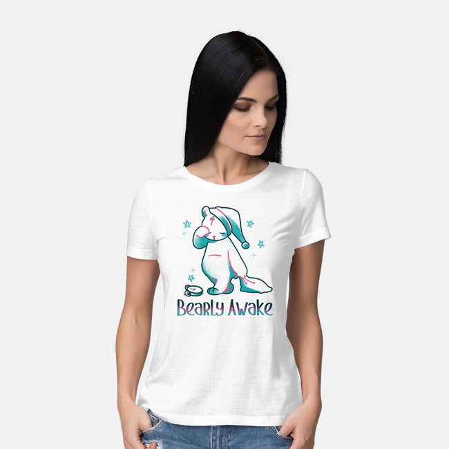 I'm Bearly Awake-Womens-Basic-Tee-tobefonseca