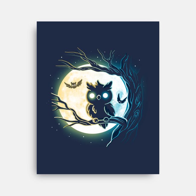 Owl Night-None-Stretched-Canvas-Vallina84