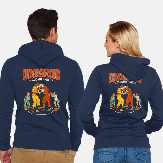 Clown Fight-Unisex-Zip-Up-Sweatshirt-Hafaell