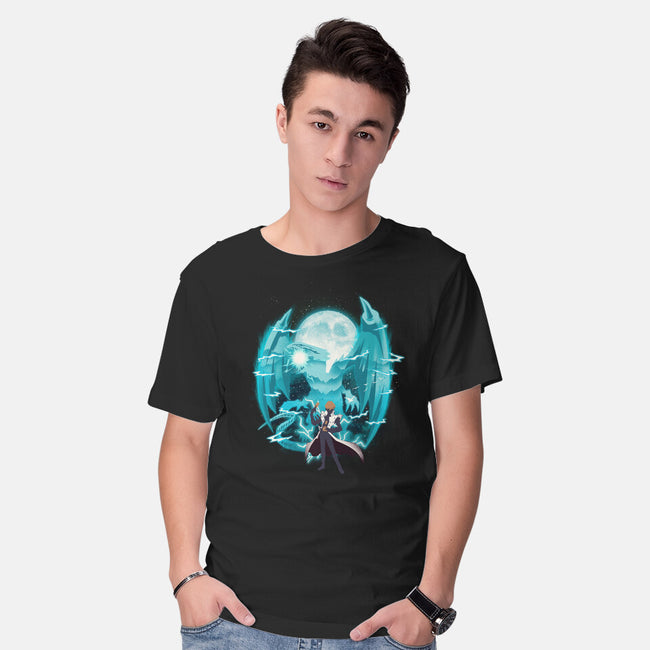 Blue Eyes White Dragon-Mens-Basic-Tee-dandingeroz