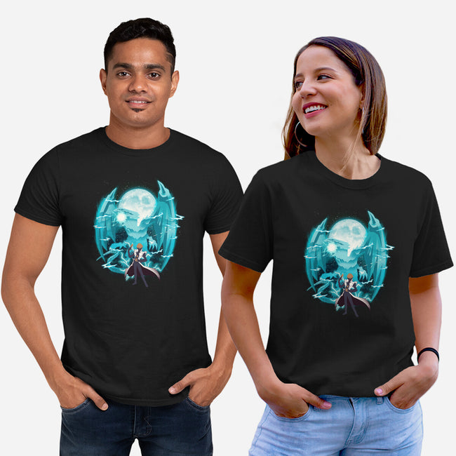 Blue Eyes White Dragon-Unisex-Basic-Tee-dandingeroz